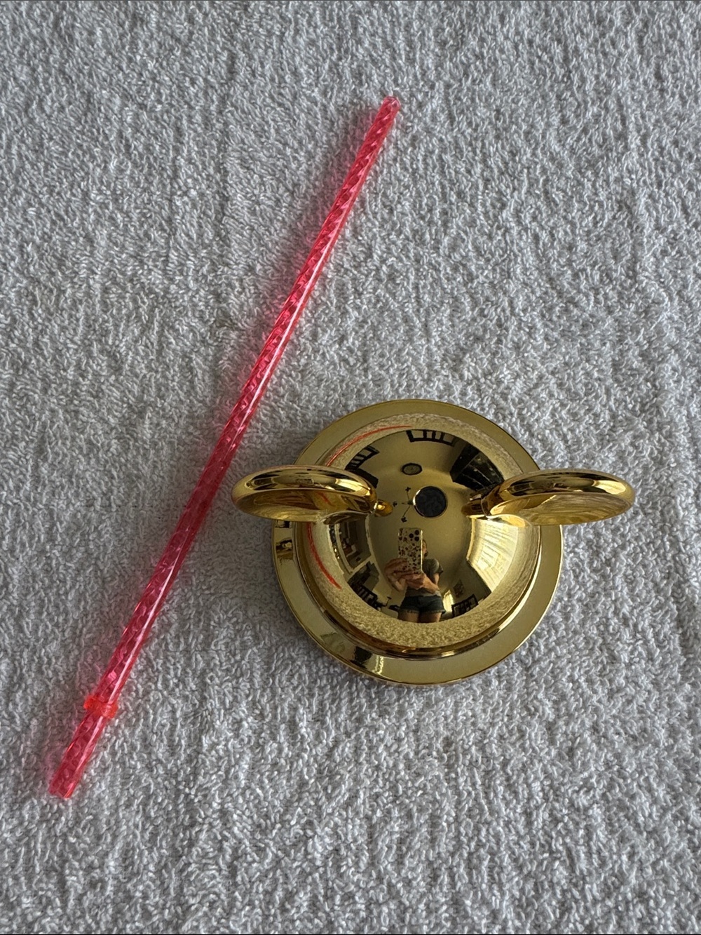Starbucks x Disney Gold-tone Mickey Mouse Ears Tumbler Topper Lid with Straw